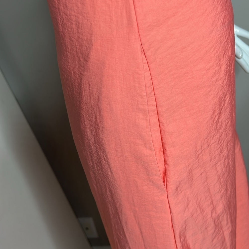 COS Sz 10 Coral Long One Cap Sleeve Back Zip Double Pocket Dress Peach - Picture 6 of 8
